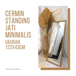 Cermin Standing Jati Minimalis Ukuran 122 x 43 CM